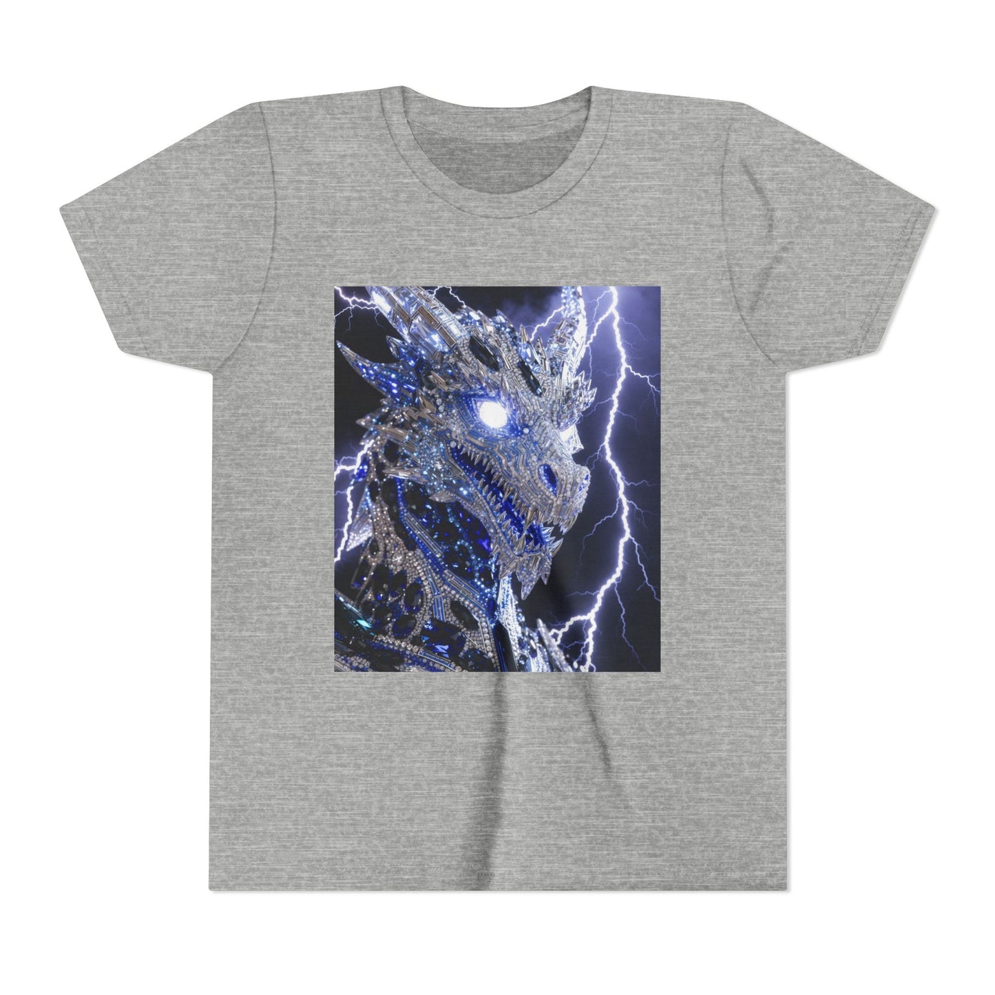Lightning Dragon Youth Tee — Electric Dragon Graphic Shirt for Kids