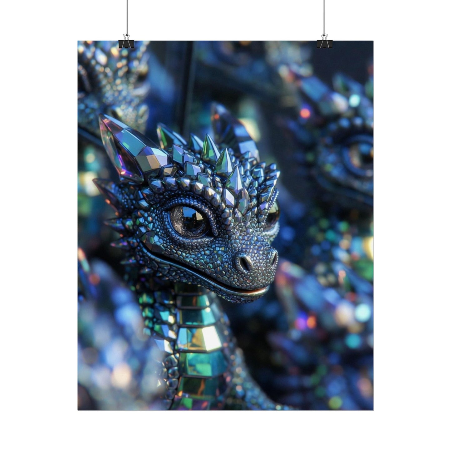Crystal Dragon Rolled Poster — Fantasy Wall Art Print