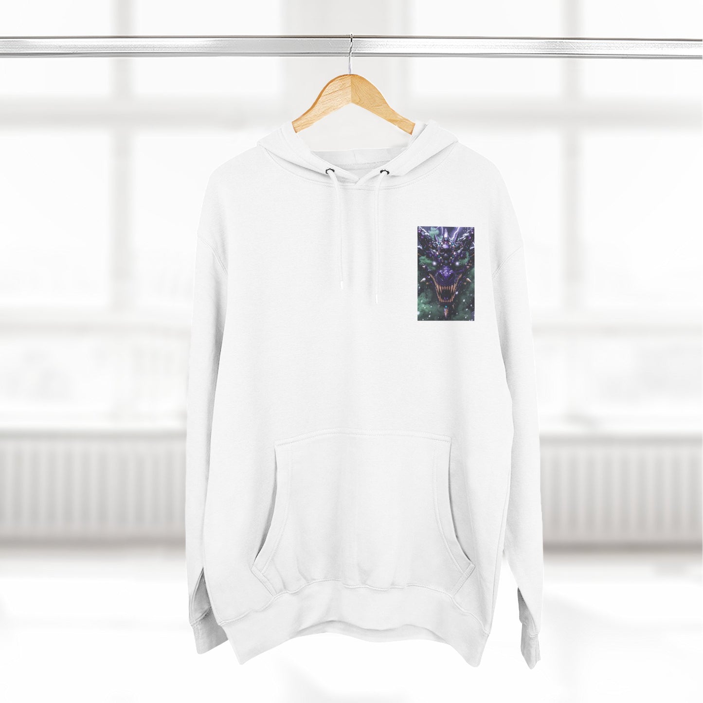 A Mystic Cosmic 🐉 Hoodie — Astral Galaxy Cat Chest Print Fleece Hoodie