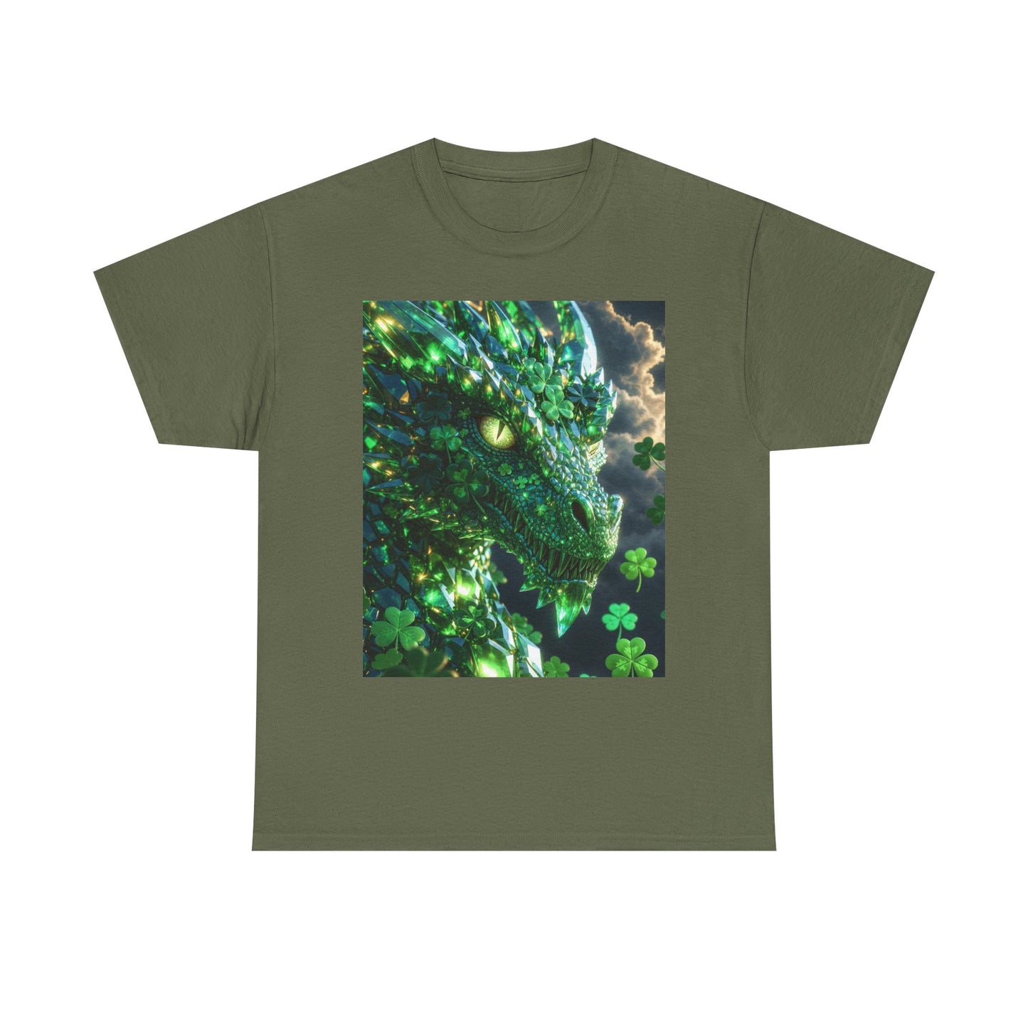 St. Patrick’s Day Green Dragon T-Shirt — Lucky Shamrock Fantasy Tee