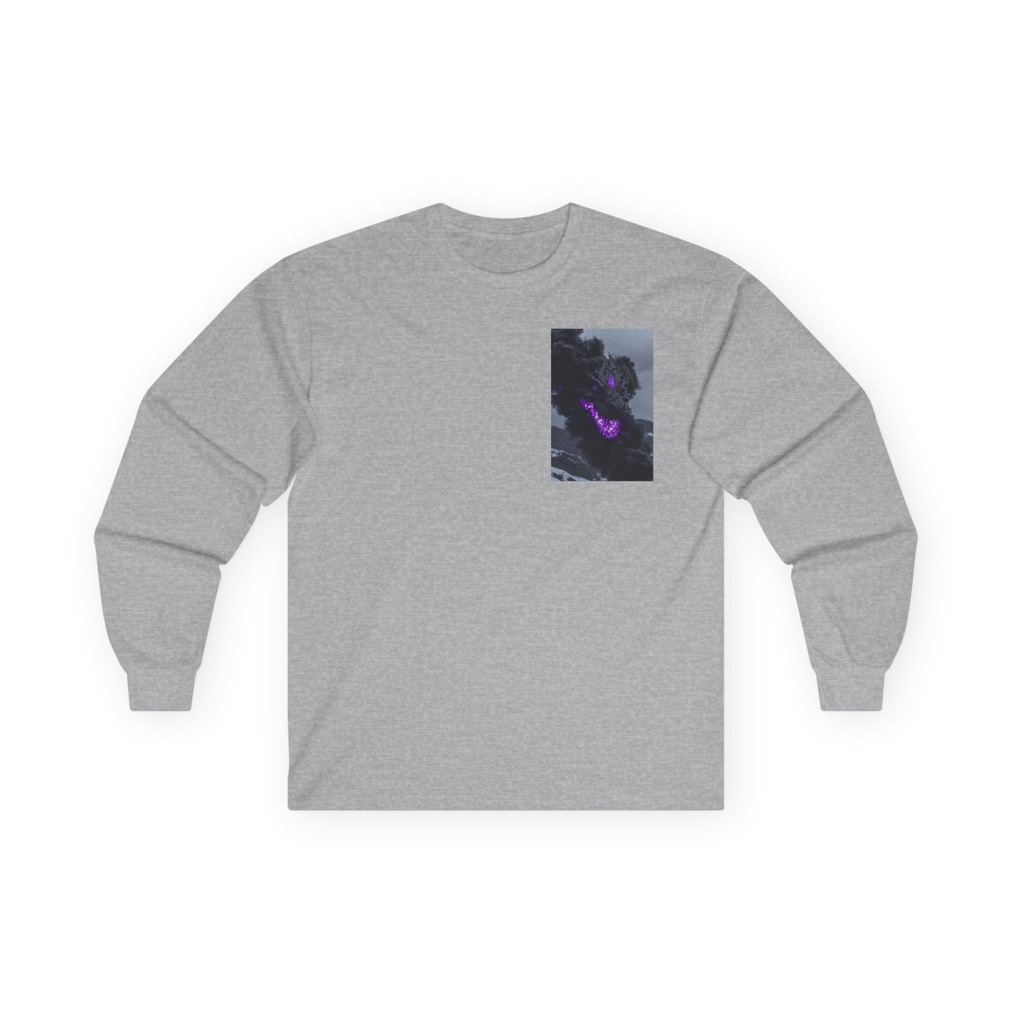 Galaxy DRAGON Pocket Long Sleeve Tee — Purple Nebula Chest Design