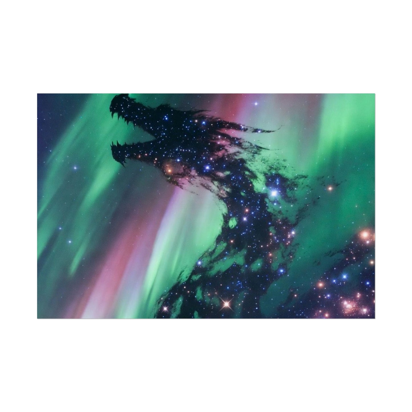 Aurora Dragon Poster — Cosmic Northern Lights Wall Art (Rolled Poster)
