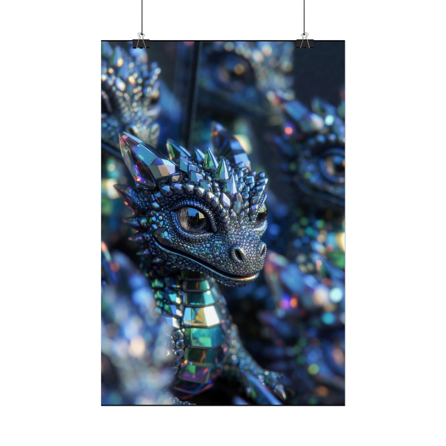 Crystal Dragon Rolled Poster — Fantasy Wall Art Print