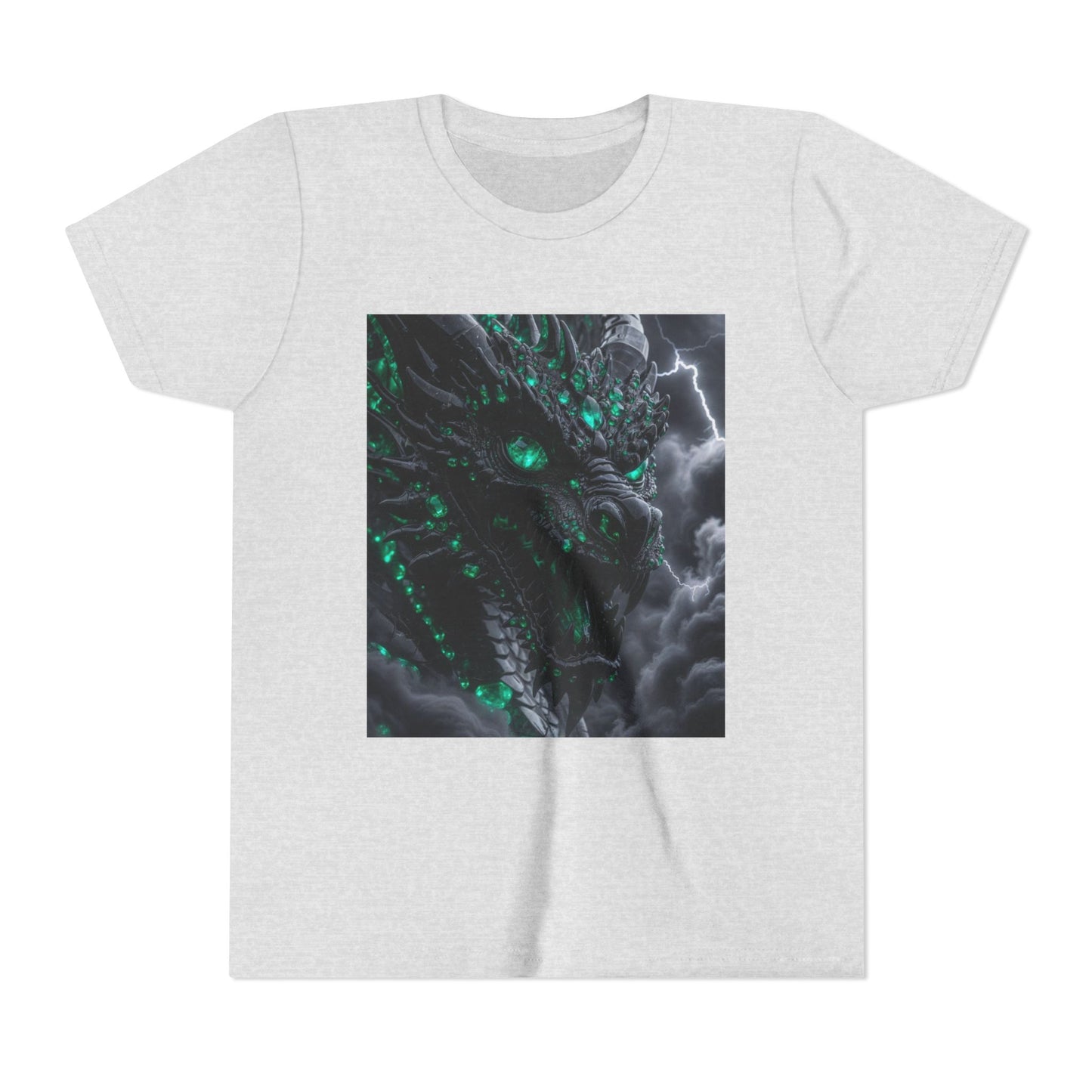 A Top selling Dragon Storm Youth Tee — Neon Green Dragon Illustration Graphic T-Shirt