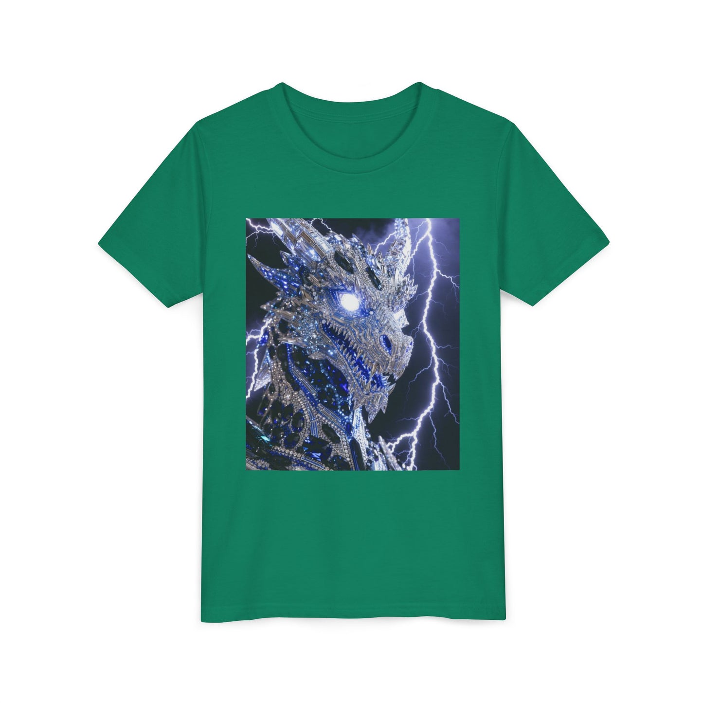 Lightning Dragon Youth Tee — Electric Dragon Graphic Shirt for Kids