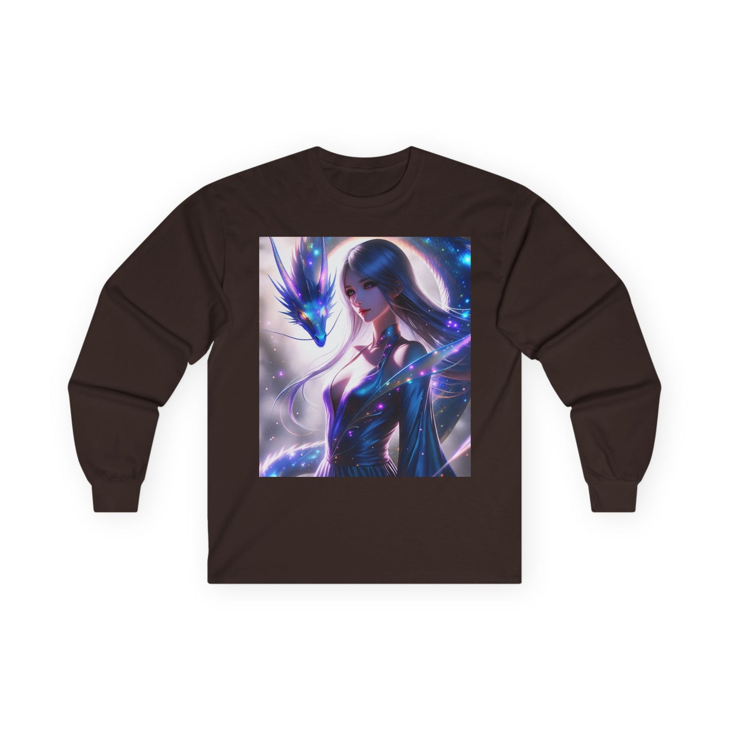 Anime Sorceress Long Sleeve Tee — Mystic Dragon Mage Artwork