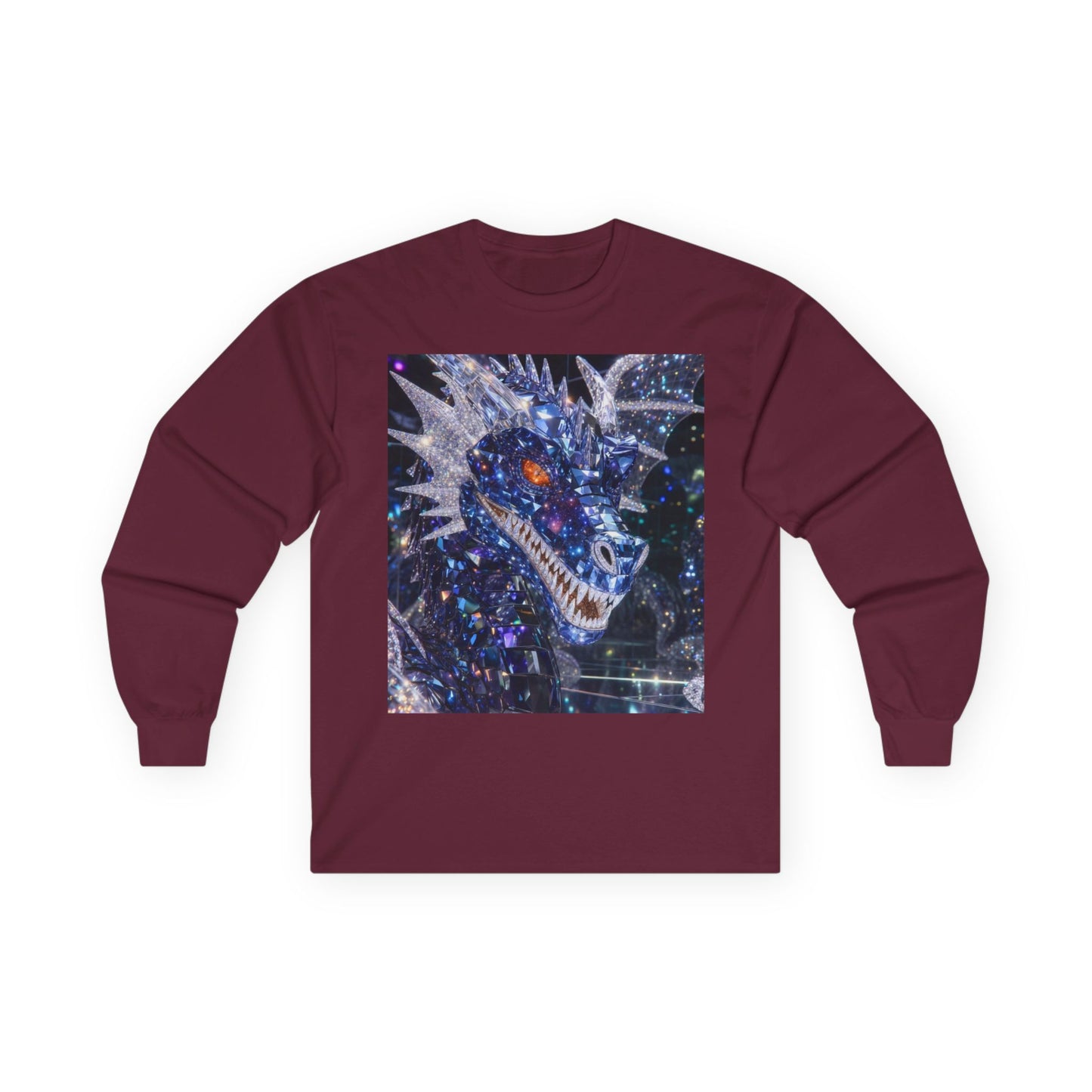 Cosmic Dragon Long Sleeve Tee — Neon Galaxy Dragon Graphic