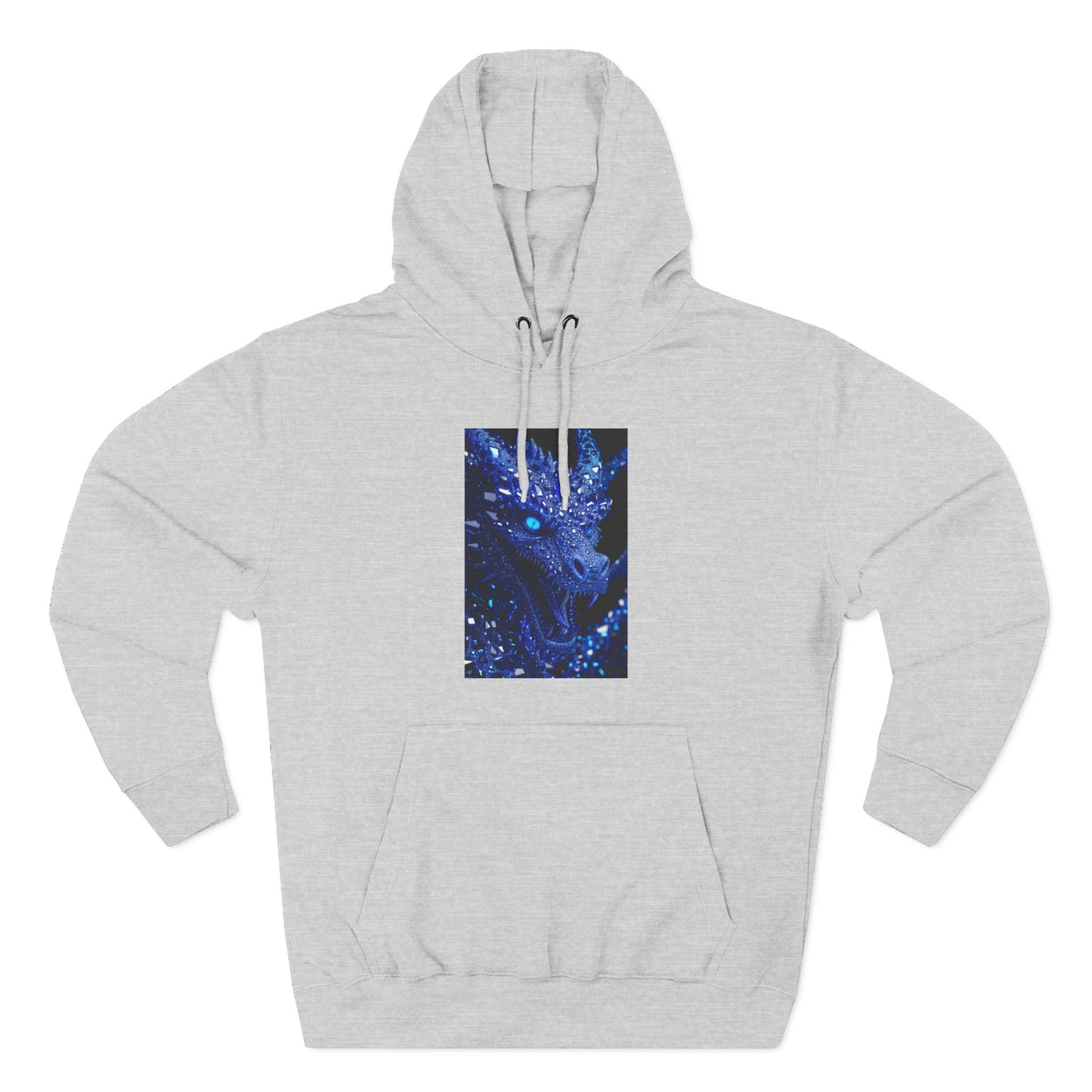 Galaxy Dragon Hoodie — Blue Nebula Three-Panel Graphic Fleece
