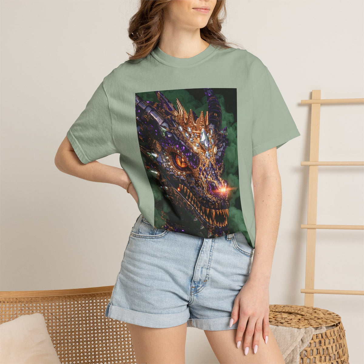 A Dragon Pocket Graphic T‑Shirt — Fiery Fantasy Chest Print
