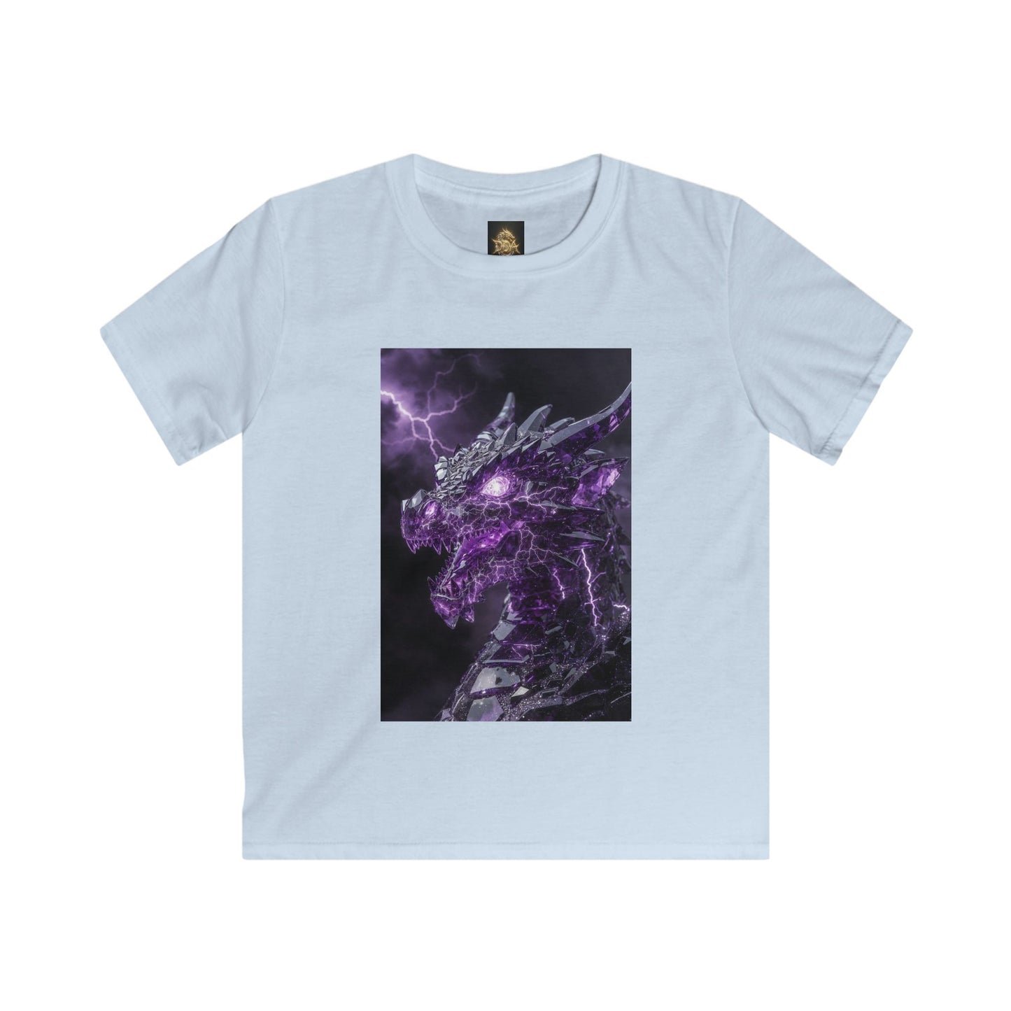 Kids Dragon Tee — Purple Lightning Dragon Graphic T-Shirt for Boys & Girls
