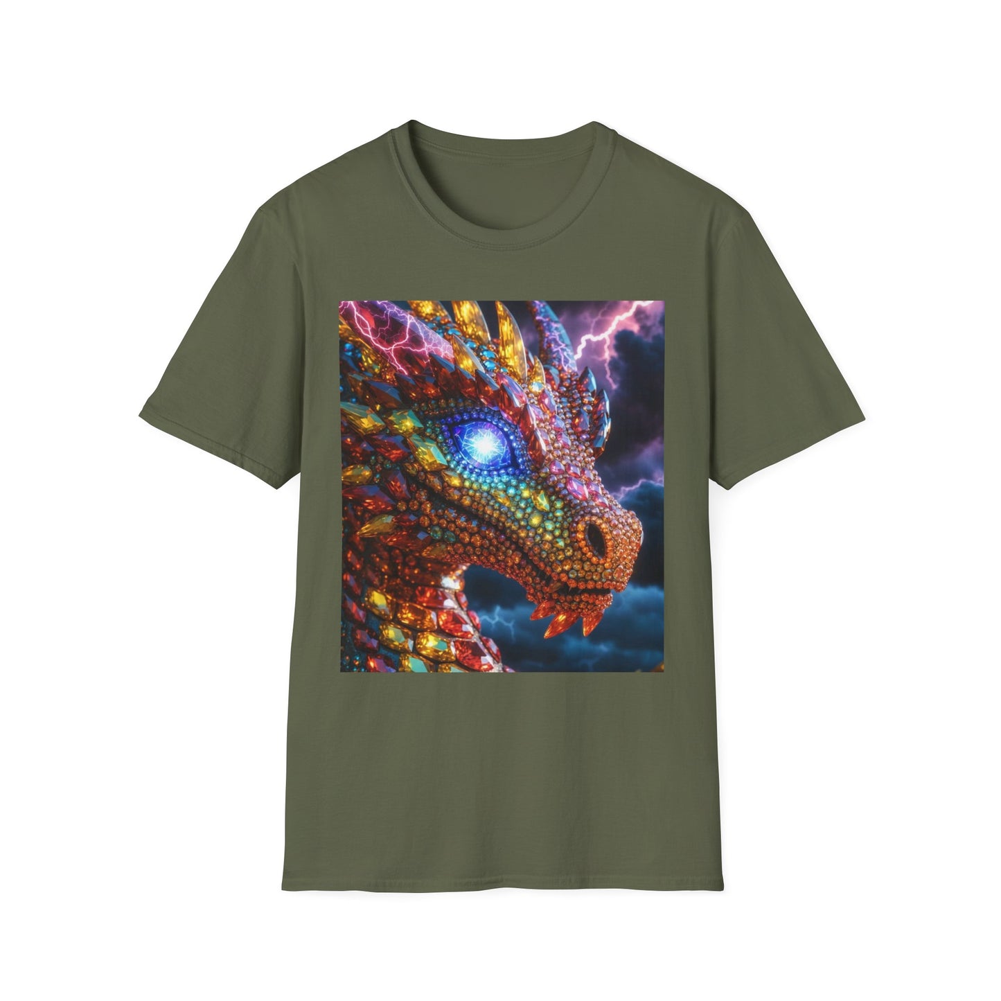 Dragon Head T-Shirt — Colorful Lightning Fantasy Graphic Tee