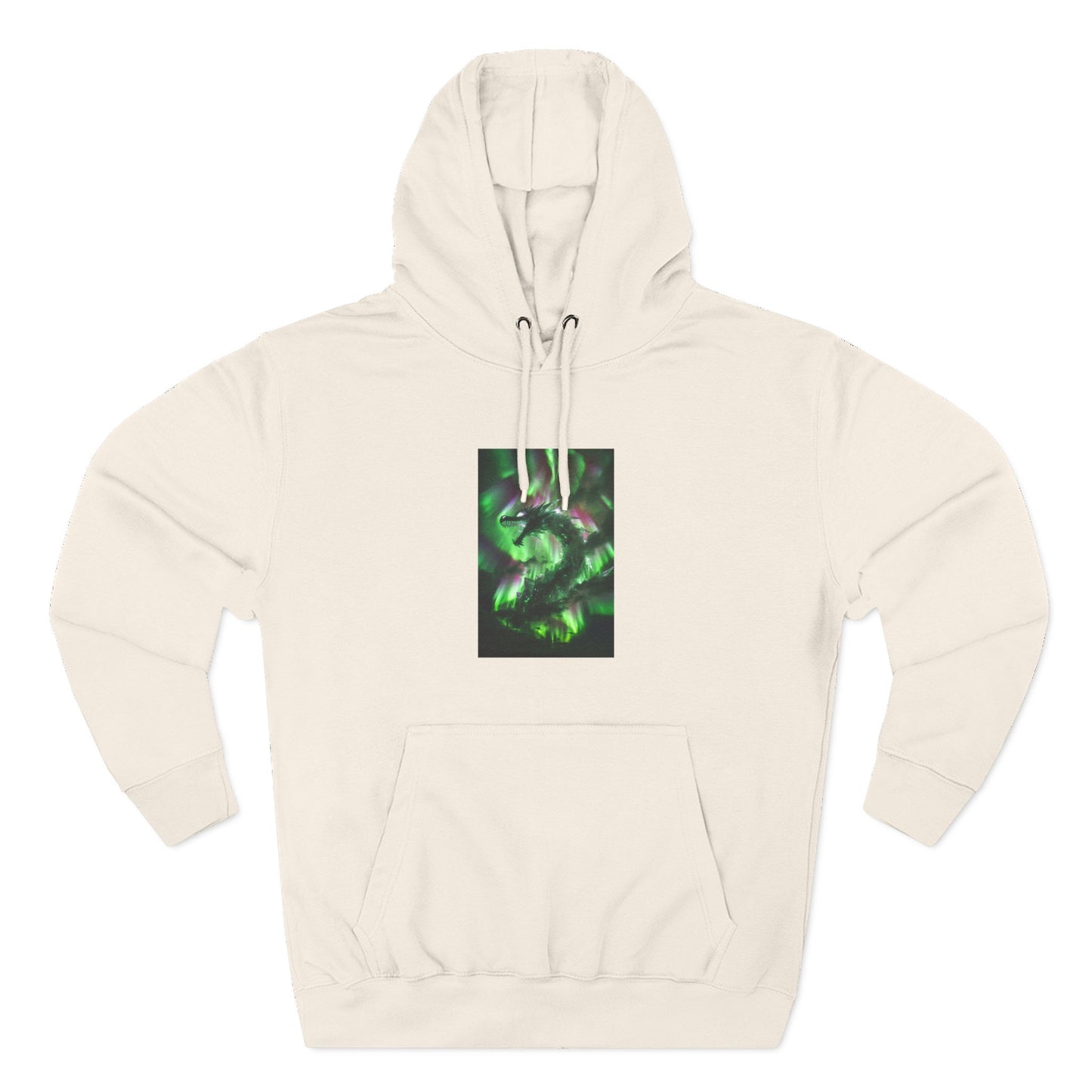Green Nebula Abstract Hoodie — Aurora Swirl Fleece Pullover