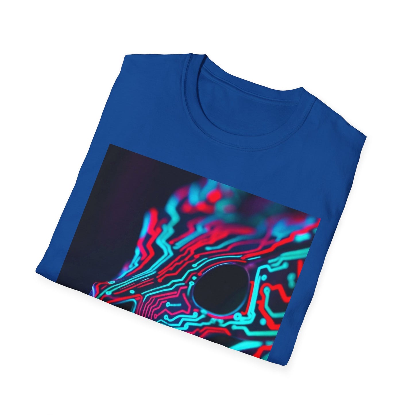 Neon Cyber Skull T-Shirt — Vaporwave Glitch Art Tee