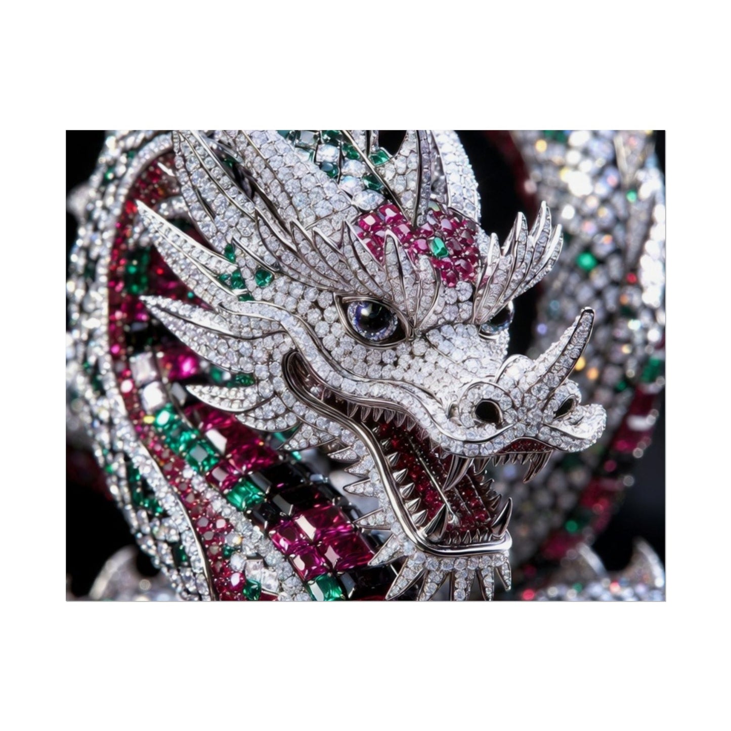 Dragon Jewel Poster — Luxury Gemstone Dragon Wall Art (Rolled Poster)