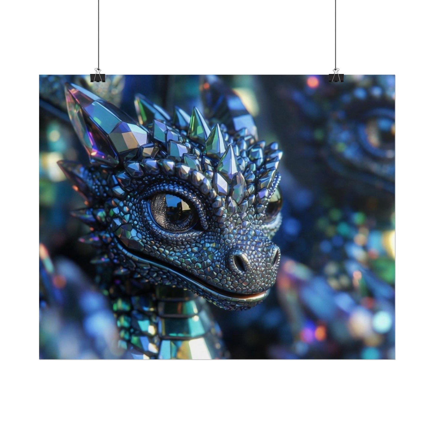 Crystal Dragon Rolled Poster — Fantasy Wall Art Print