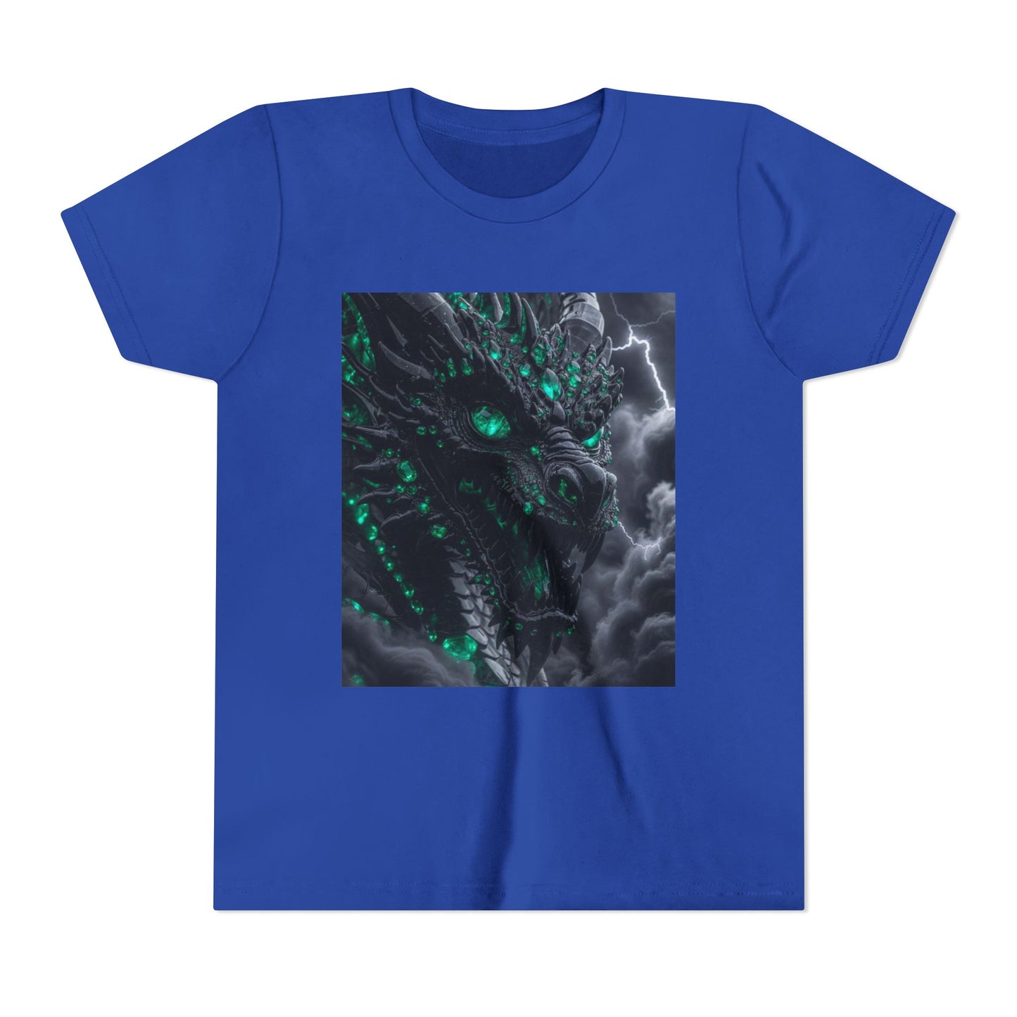 A Top selling Dragon Storm Youth Tee — Neon Green Dragon Illustration Graphic T-Shirt