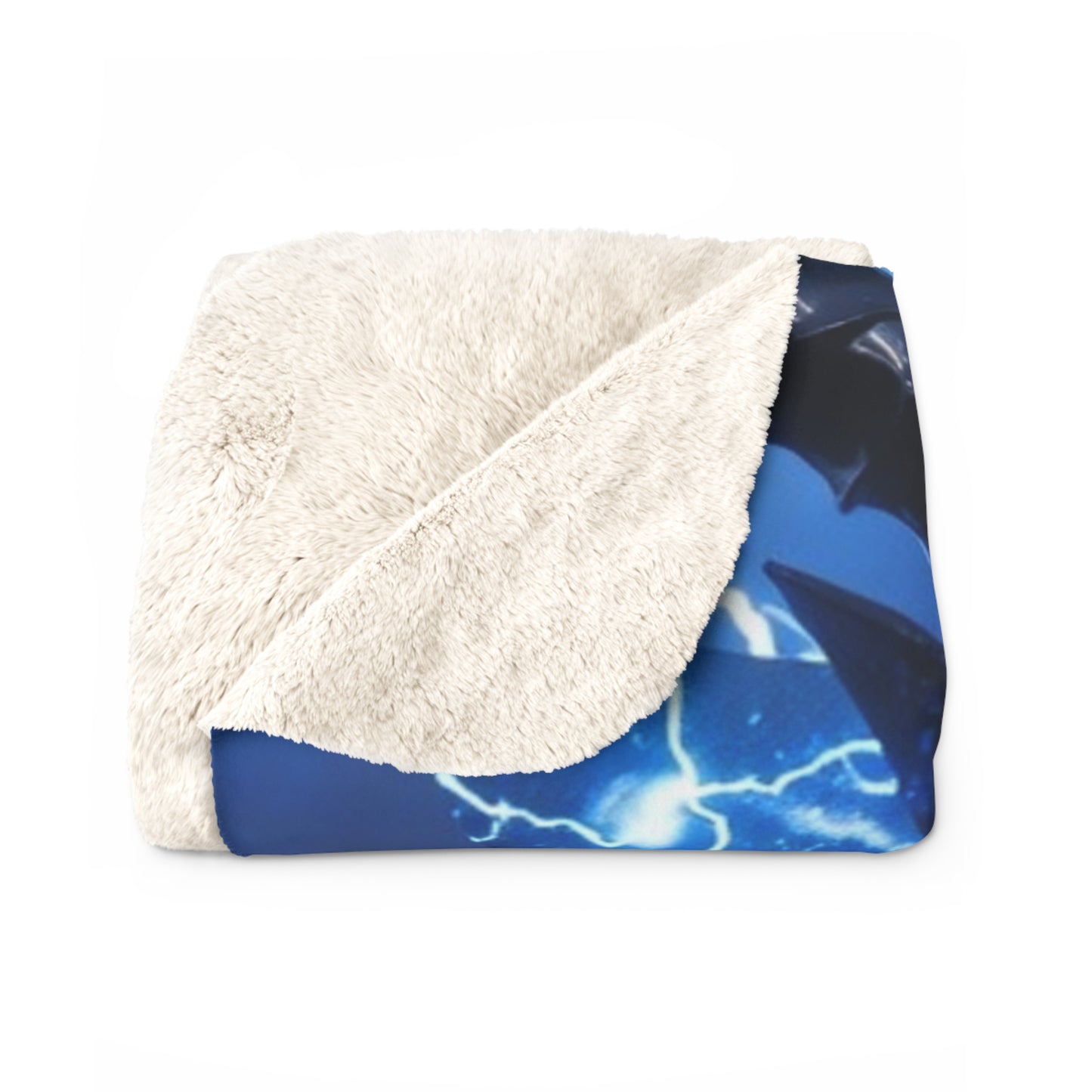 Electric Blue Dragon Sherpa Blanket — Plush Fleece Throw for Fantasy Fans