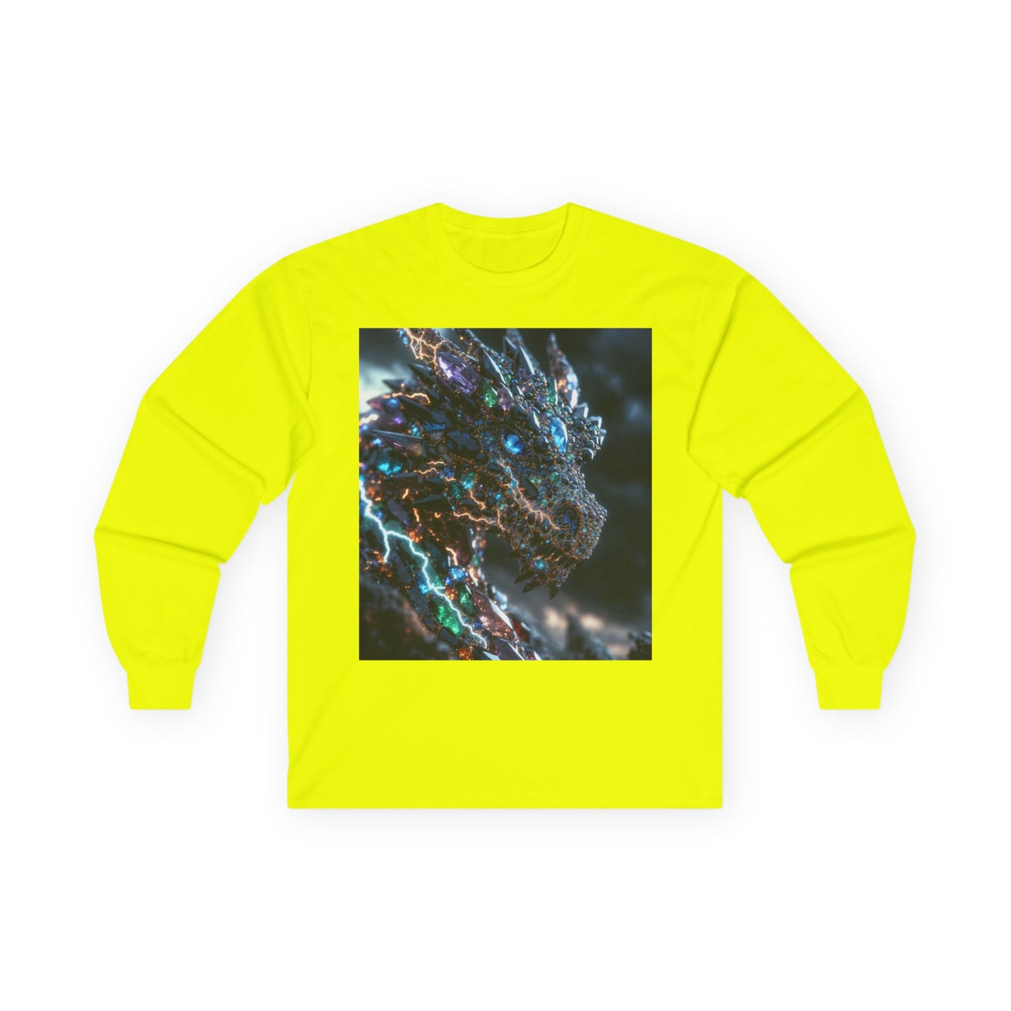 Dragon Cybercore Long Sleeve Tee - Neon Godzilla Art