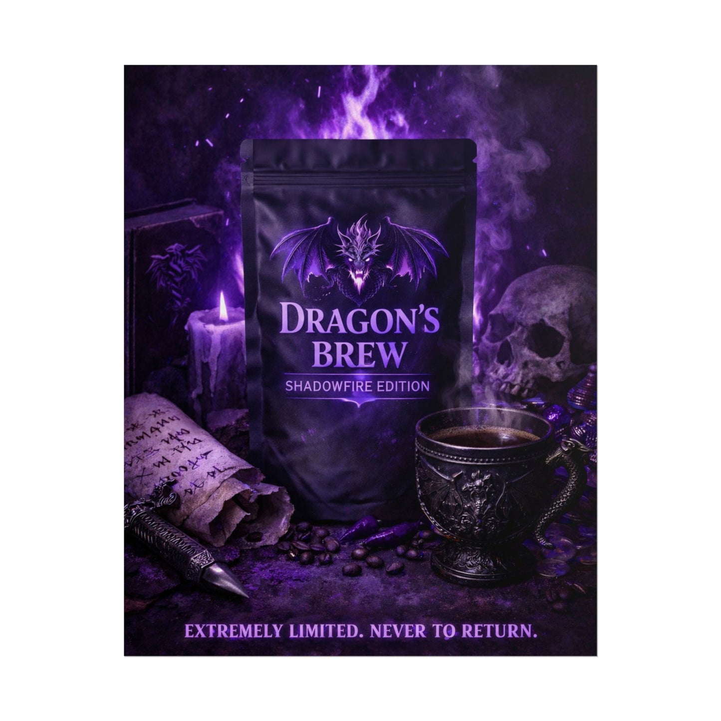 Rolled Poster — "Dragon’s Brew: Shadowfire Edition" Fantasy Poster