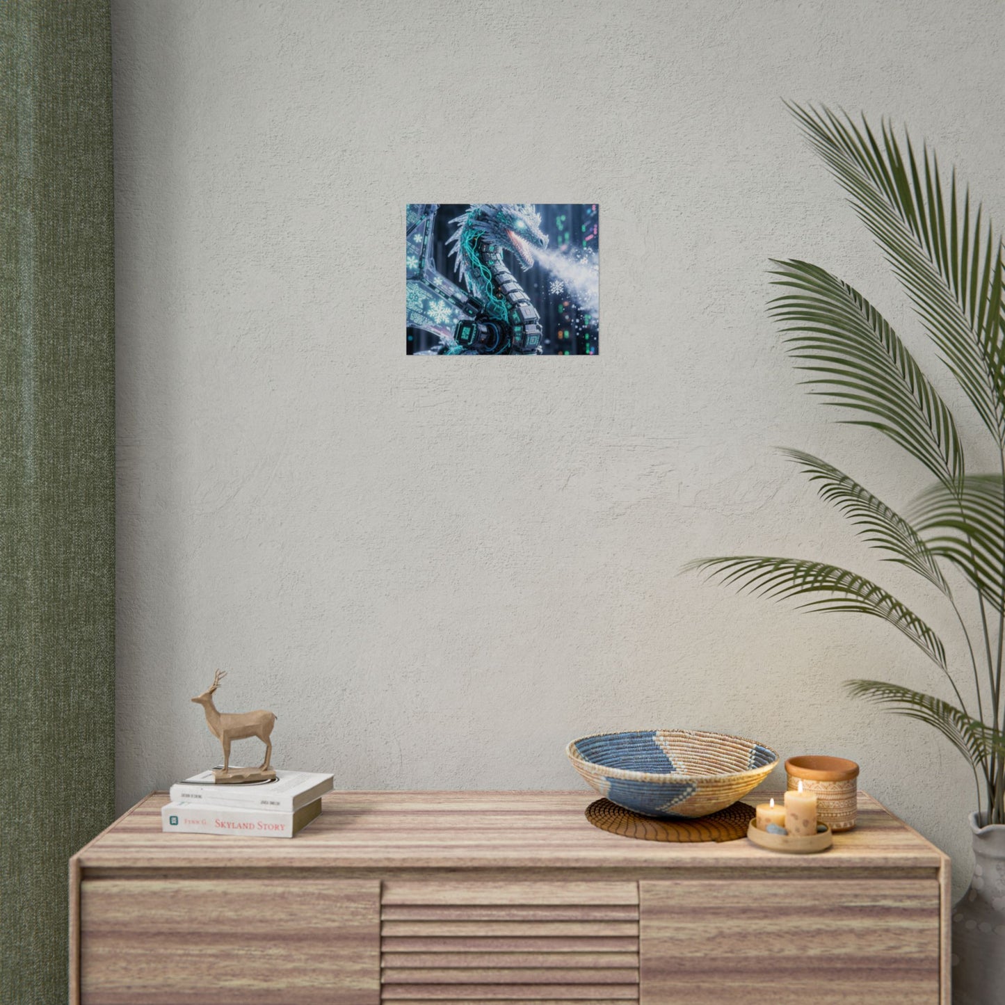 Rolled Poster — Cyber Ice Dragon Fantasy Art Print