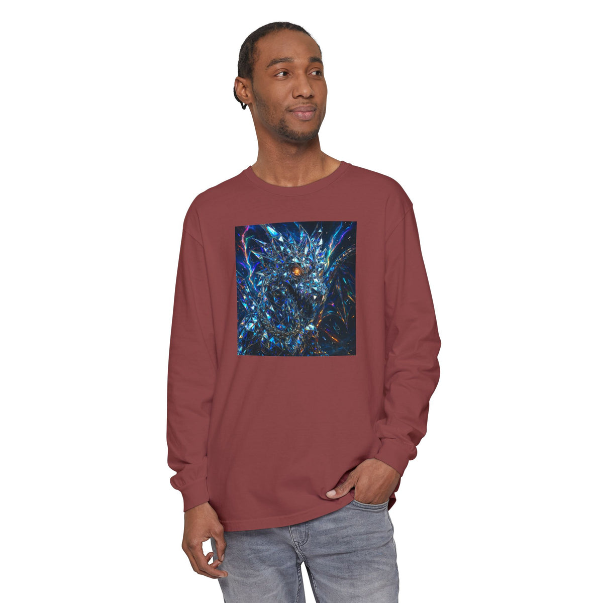A Glass Dragon Garment-dyed Long Sleeve T-Shirt