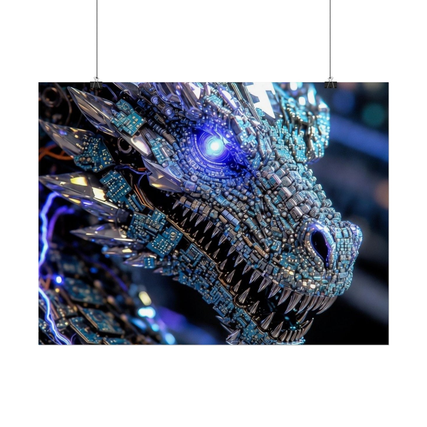 Rolled Poster — Crystal Cyber Dragon Art Print