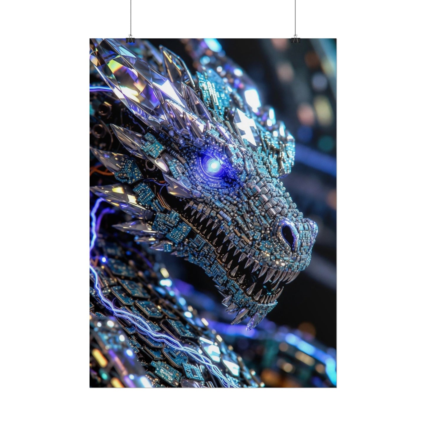 Rolled Poster — Crystal Cyber Dragon Art Print