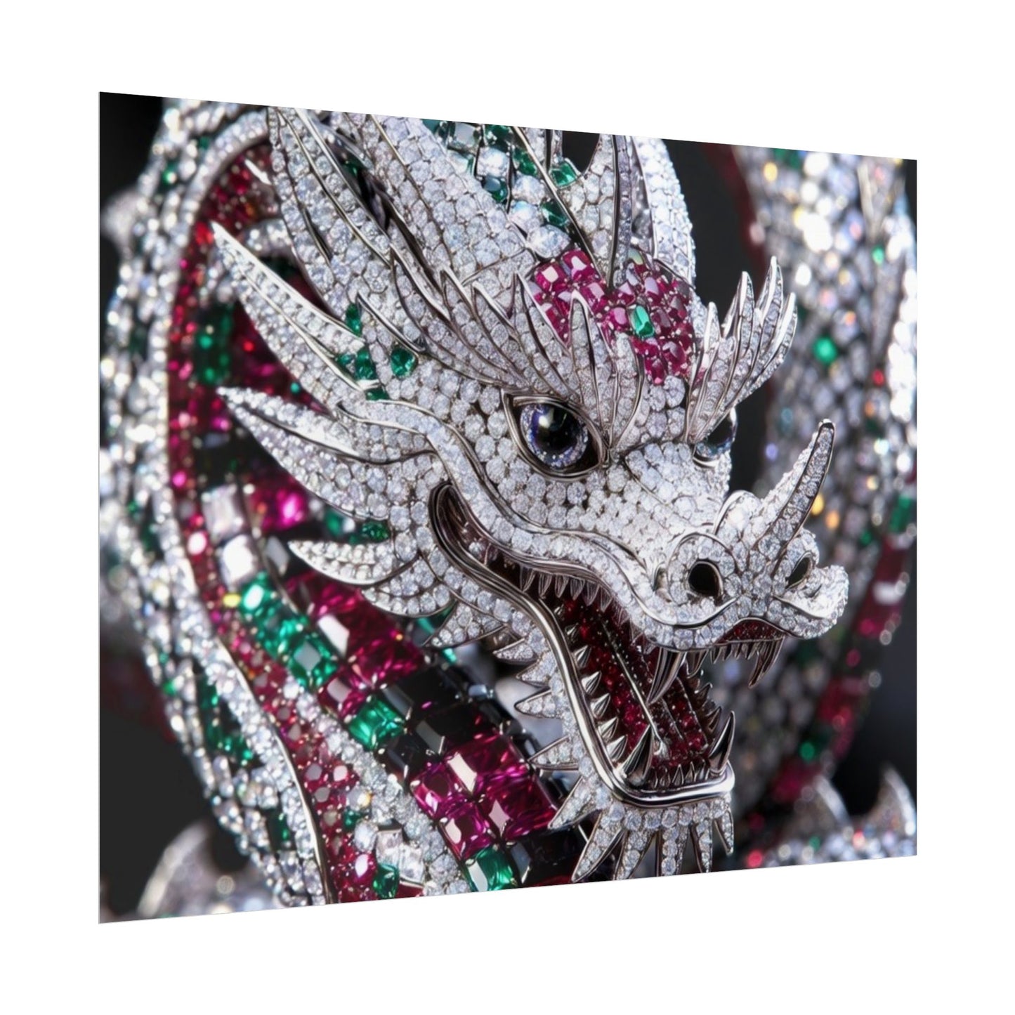 Dragon Jewel Poster — Luxury Gemstone Dragon Wall Art (Rolled Poster)