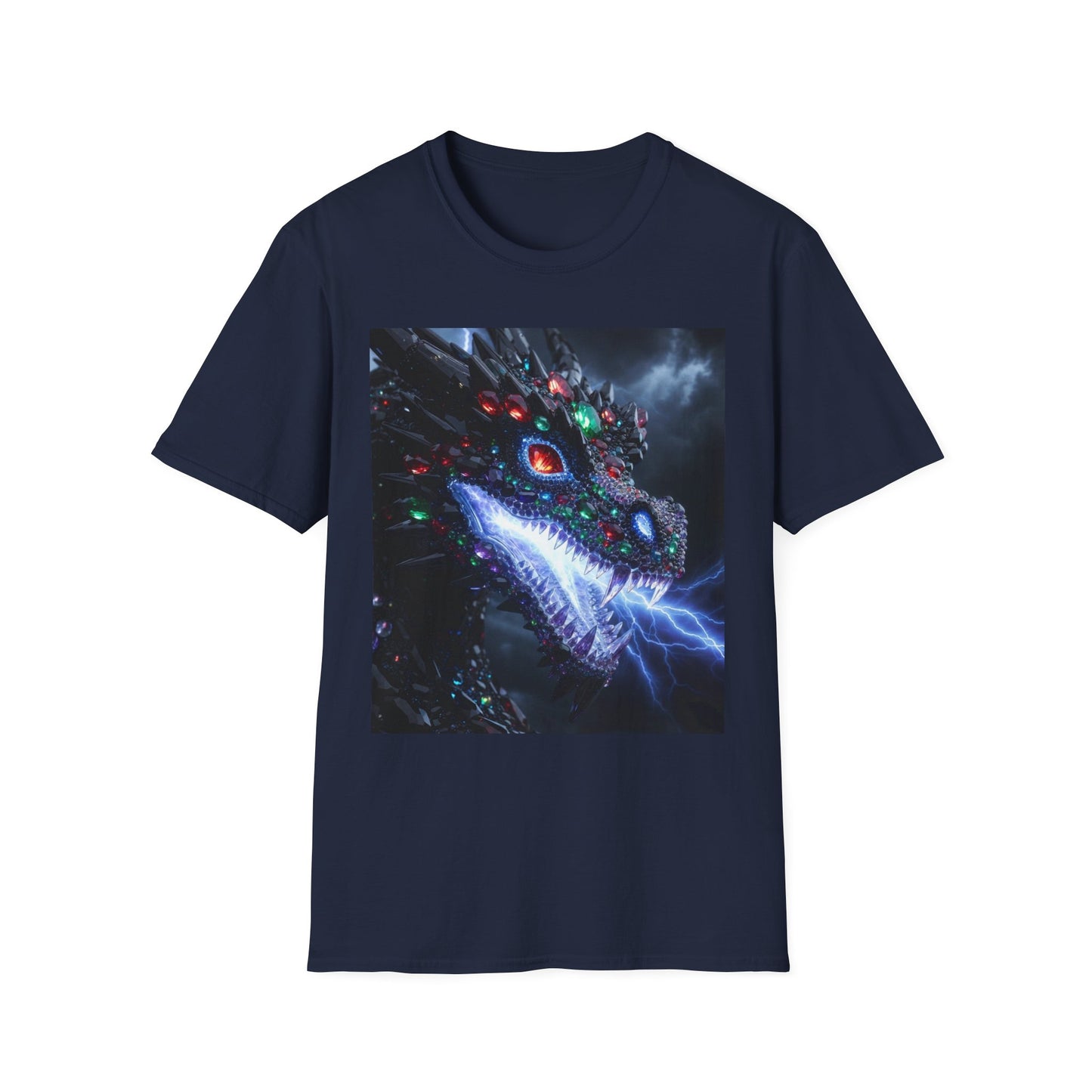 Cosmic Leviathan Shark T-Shirt — Neon Sci‑Fi Sea Monster Tee