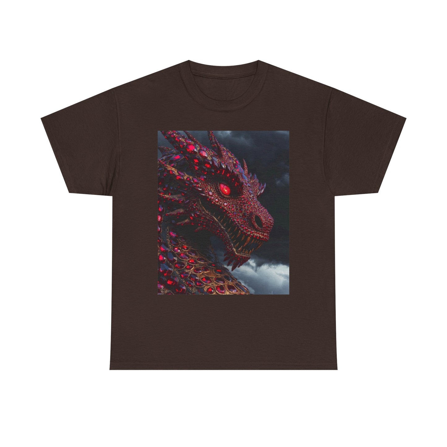 Dragon Portrait T-Shirt — Fiery Red Fantasy Dragon Graphic Tee