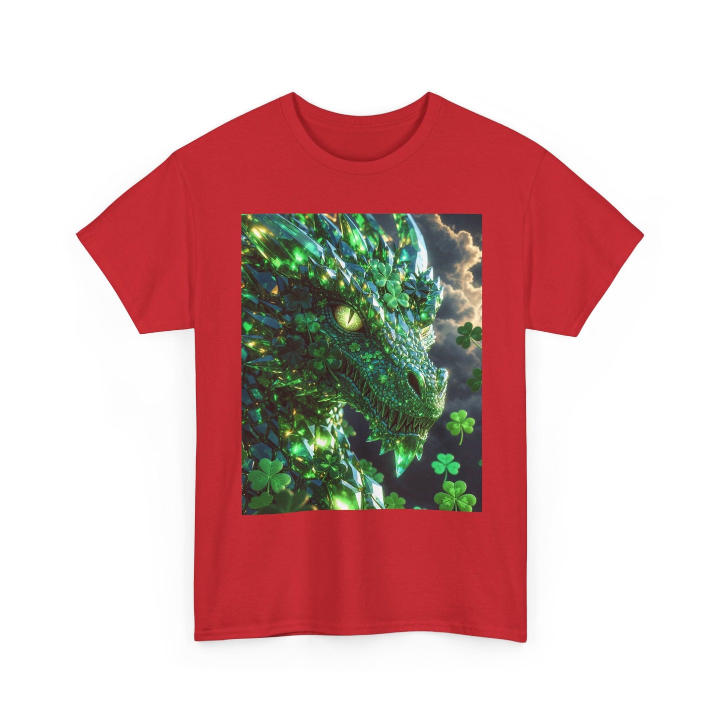 St. Patrick’s Day Green Dragon T-Shirt — Lucky Shamrock Fantasy Tee