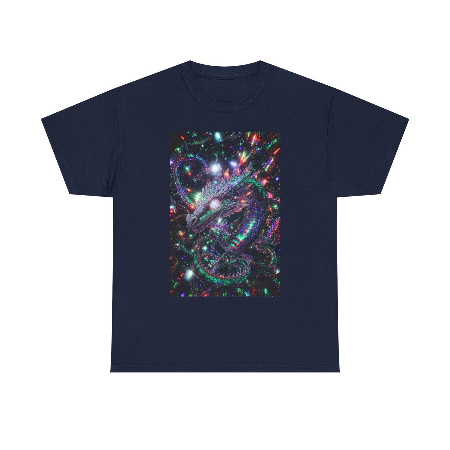Cosmic Dragon T‑Shirt — Neon Galaxy Serpent Graphic Tee