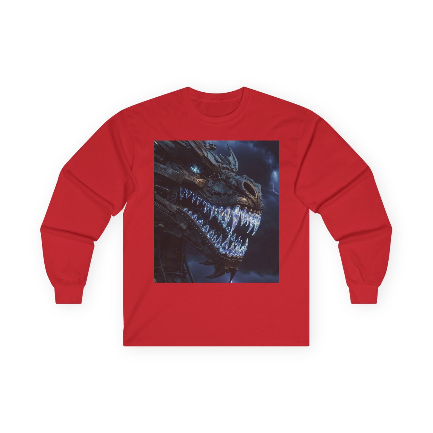 Dragon Skull Long Sleeve Tee — Dark Fantasy Monster Graphic