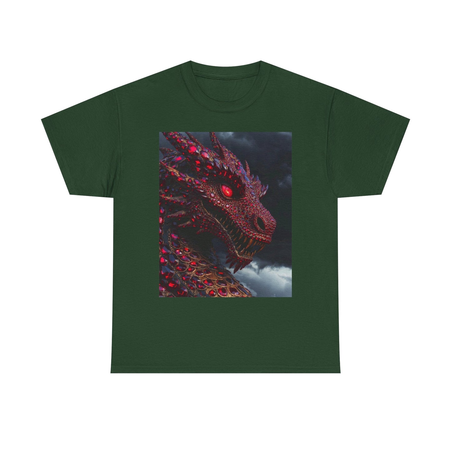 Dragon Portrait T-Shirt — Fiery Red Fantasy Dragon Graphic Tee