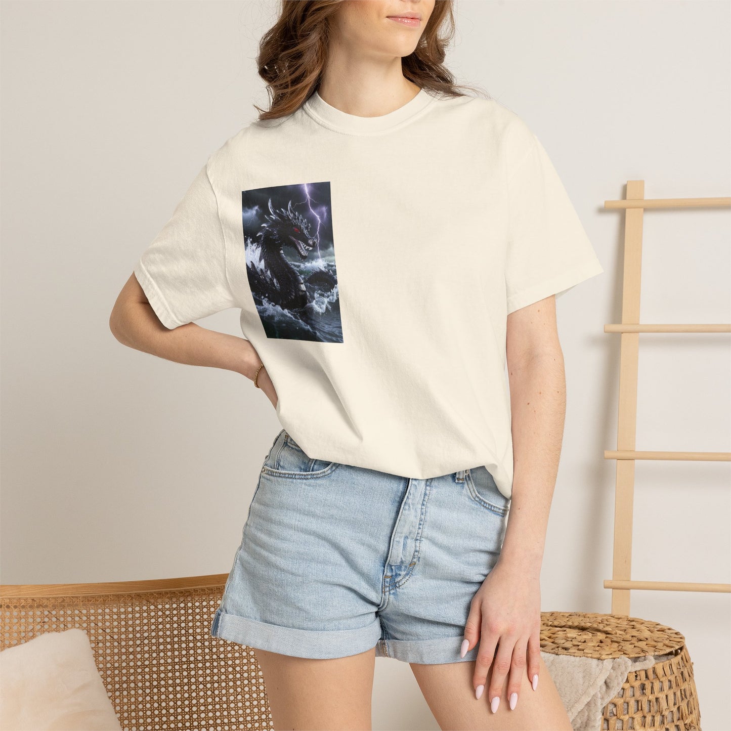 Dragon Storm Graphic T-Shirt — Dark Fantasy Chest Print