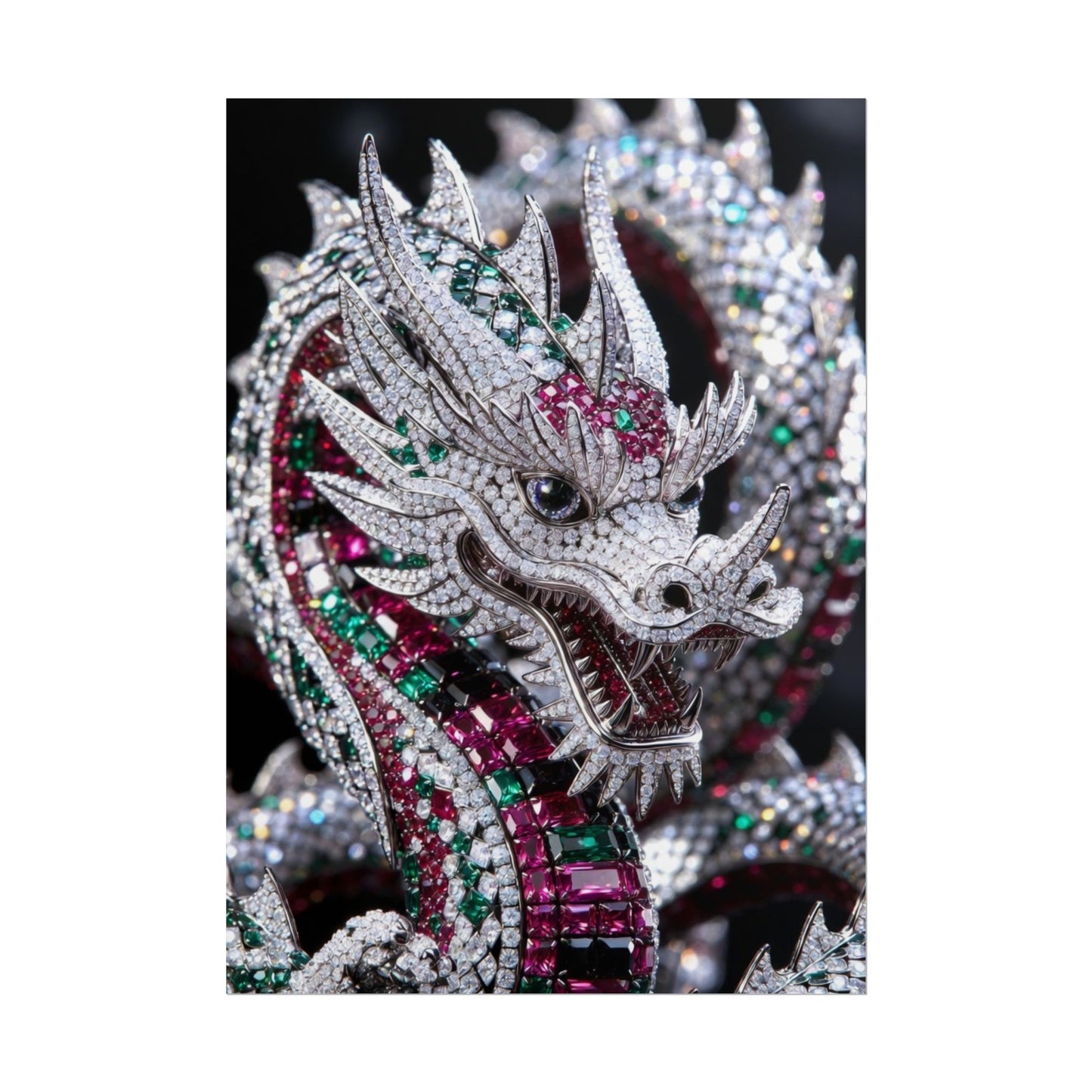 Dragon Jewel Poster — Luxury Gemstone Dragon Wall Art (Rolled Poster)