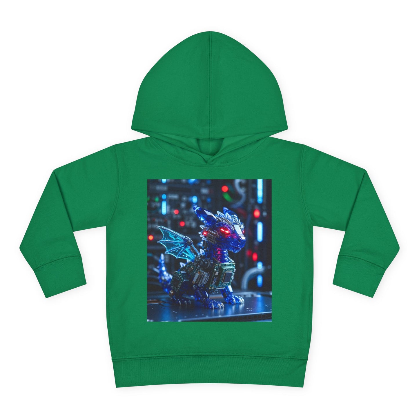 Toddler Hoodie — Neon Robot Dragon Pullover for Kids