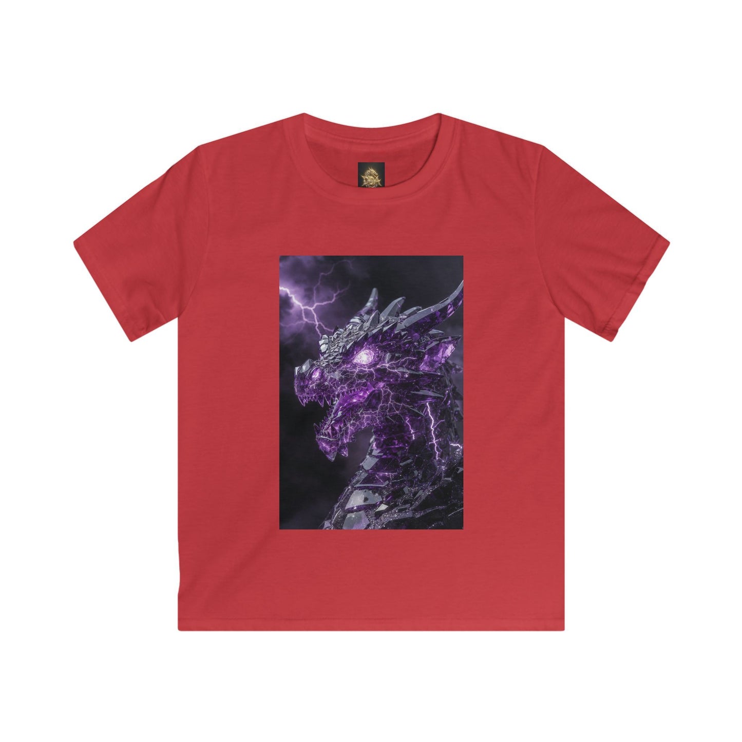 Kids Dragon Tee — Purple Lightning Dragon Graphic T-Shirt for Boys & Girls