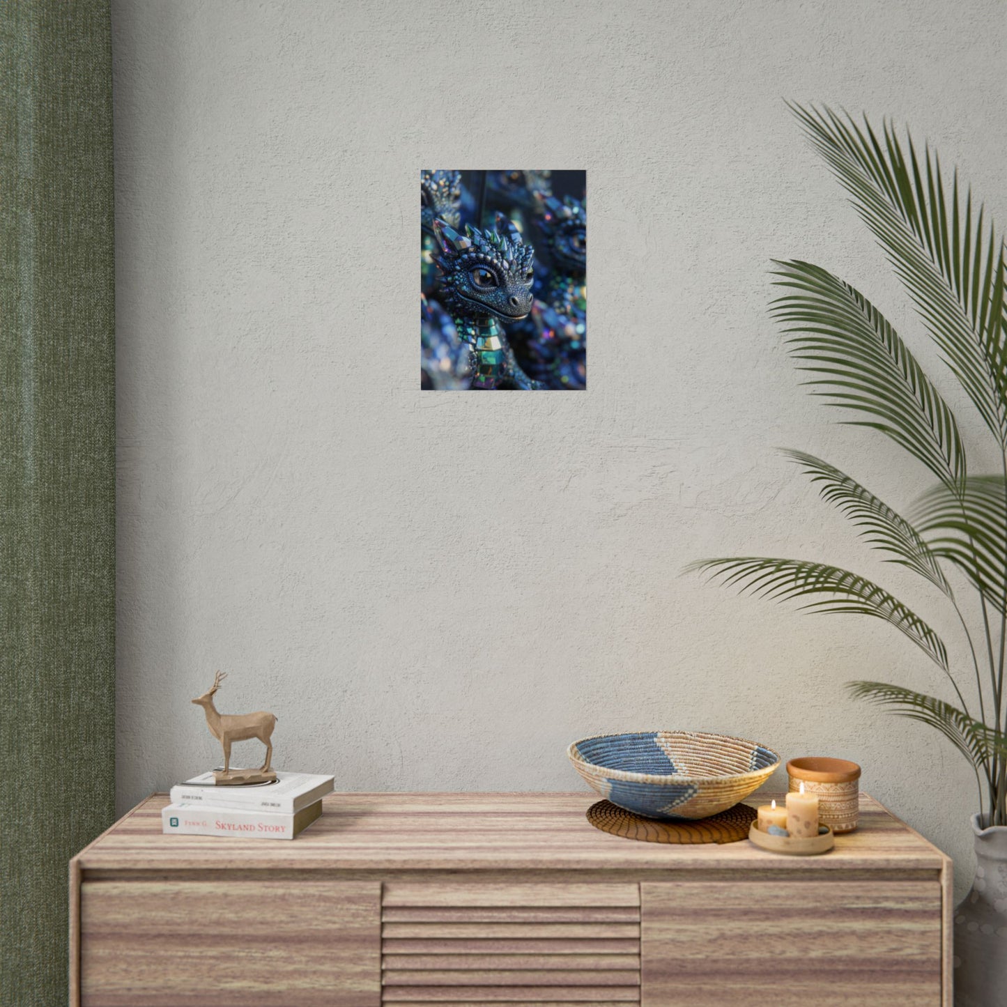 Crystal Dragon Rolled Poster — Fantasy Wall Art Print