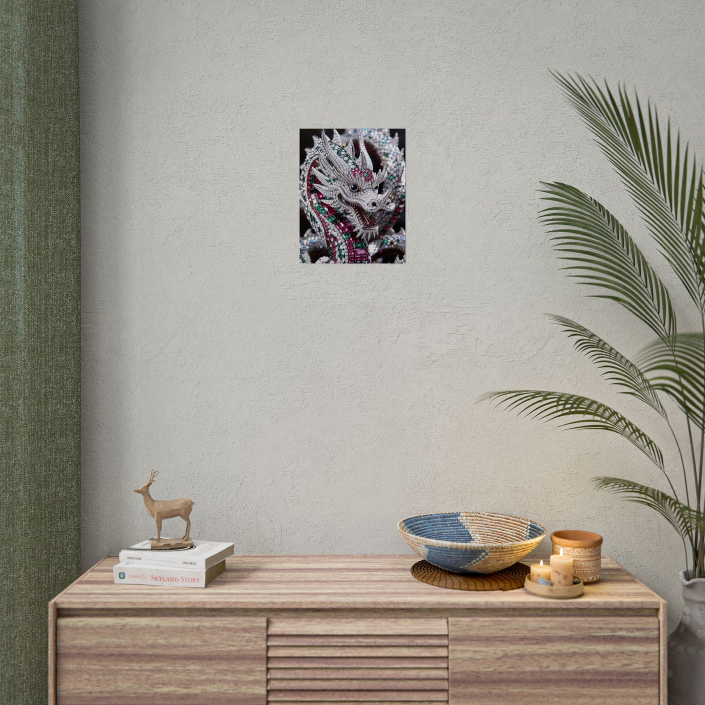 Dragon Jewel Poster — Luxury Gemstone Dragon Wall Art (Rolled Poster)