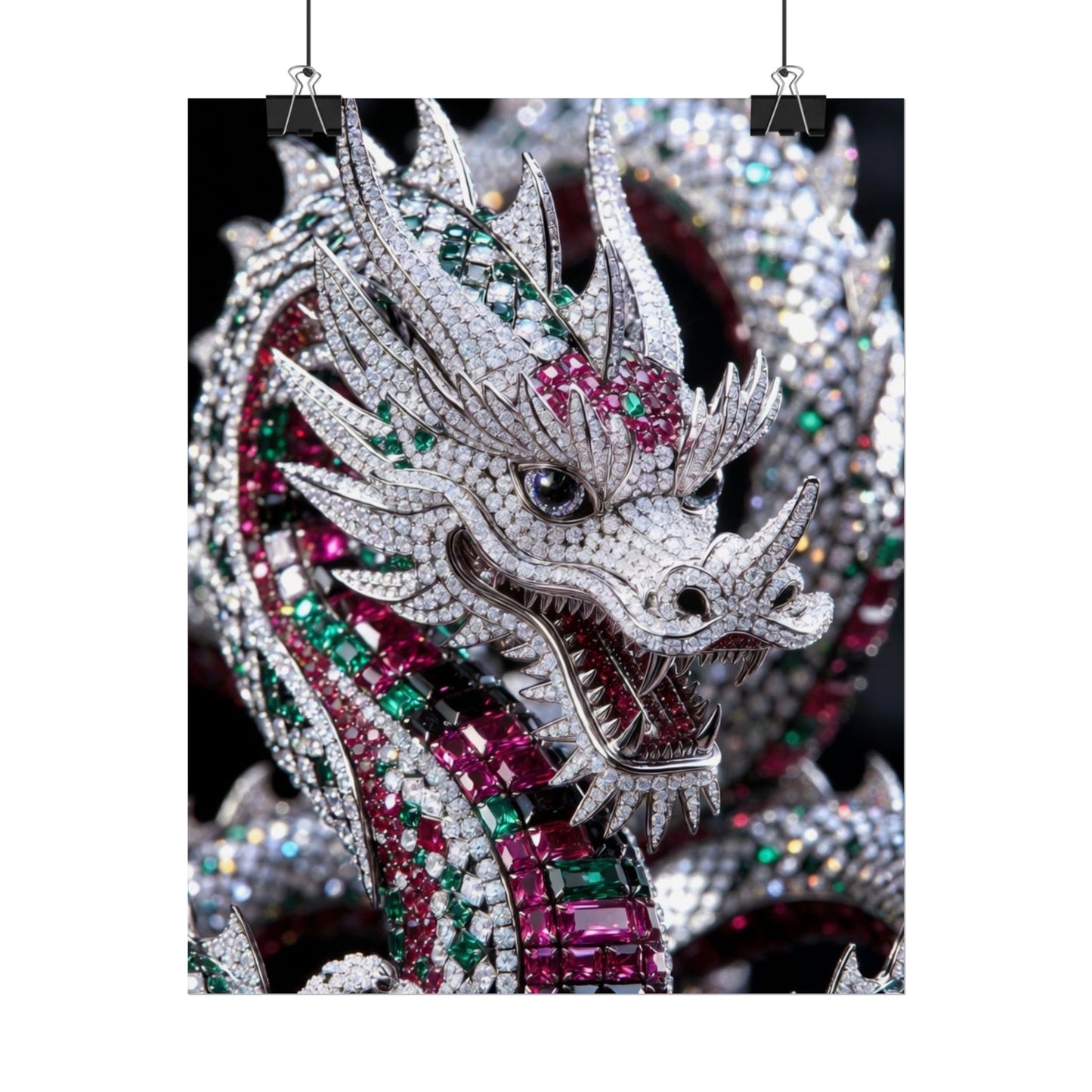 Dragon Jewel Poster — Luxury Gemstone Dragon Wall Art (Rolled Poster)