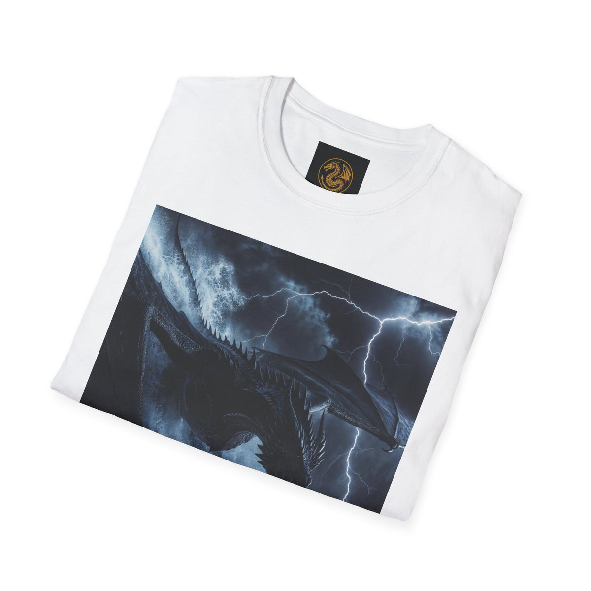 A Stormy Oceanic Dragon T-Shirt — Dark Ocean Lightning Graphic Tee