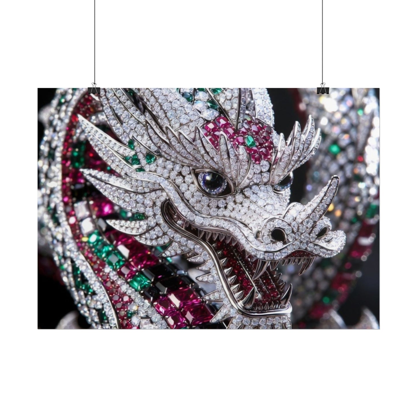 Dragon Jewel Poster — Luxury Gemstone Dragon Wall Art (Rolled Poster)