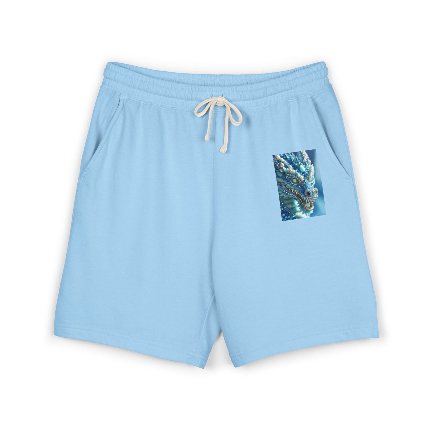 Lightweight Fleece Sweat Shorts — Pocket Sea Breeze Graphic