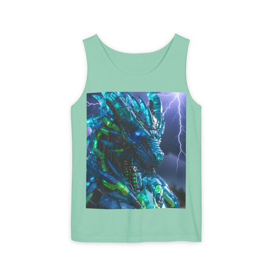 Dragon Warrior Tank Top — Neon Cyber Dragon Graphic Sleeveless Tee