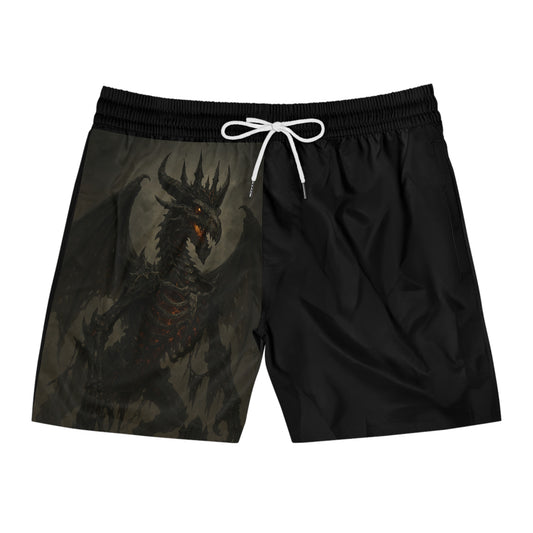 Men's Dragon Theme Swim Shorts - Stylish Beachwear for Summer Adventures