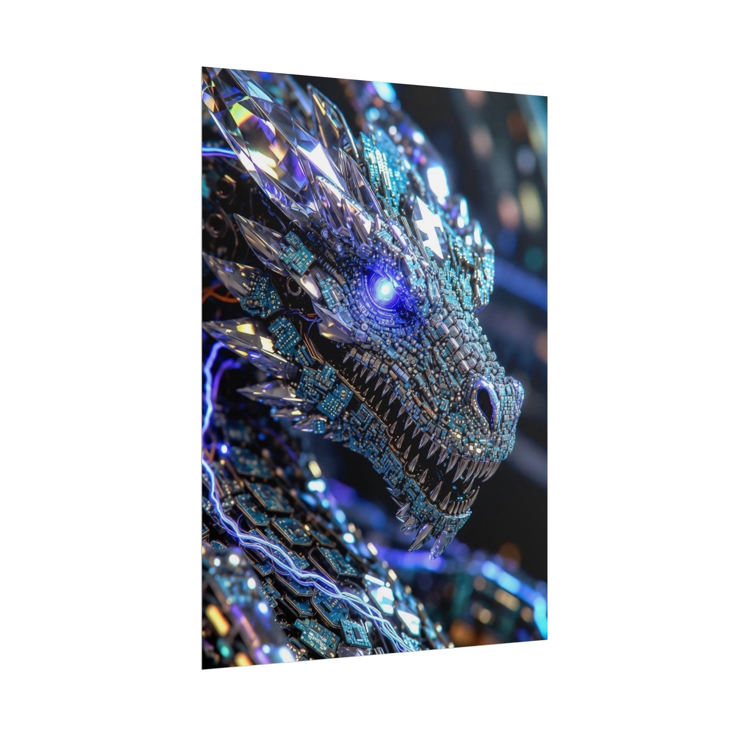 Rolled Poster — Crystal Cyber Dragon Art Print