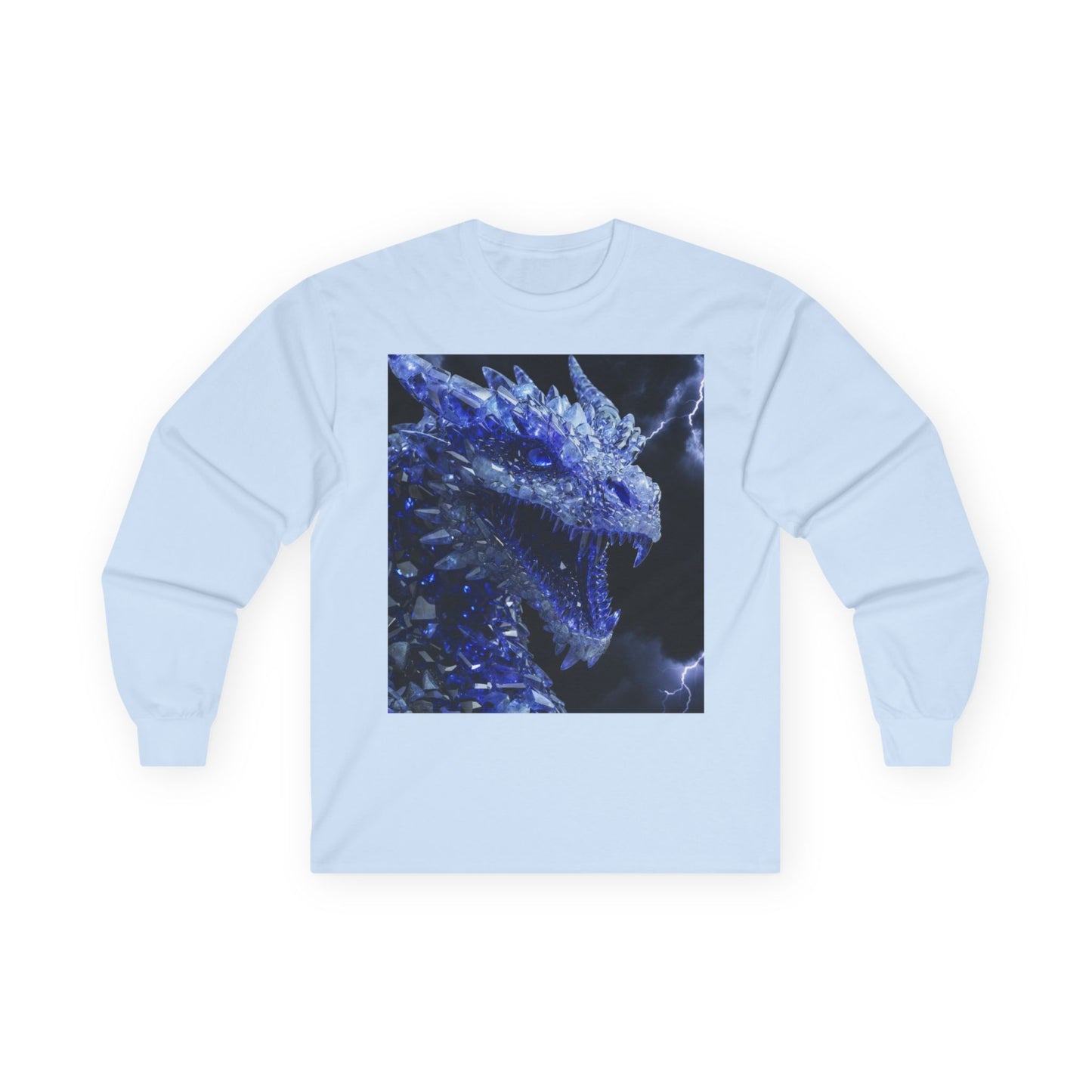 Ice Dragon Long Sleeve Tee — Blue Frost Dragon Graphic Shirt