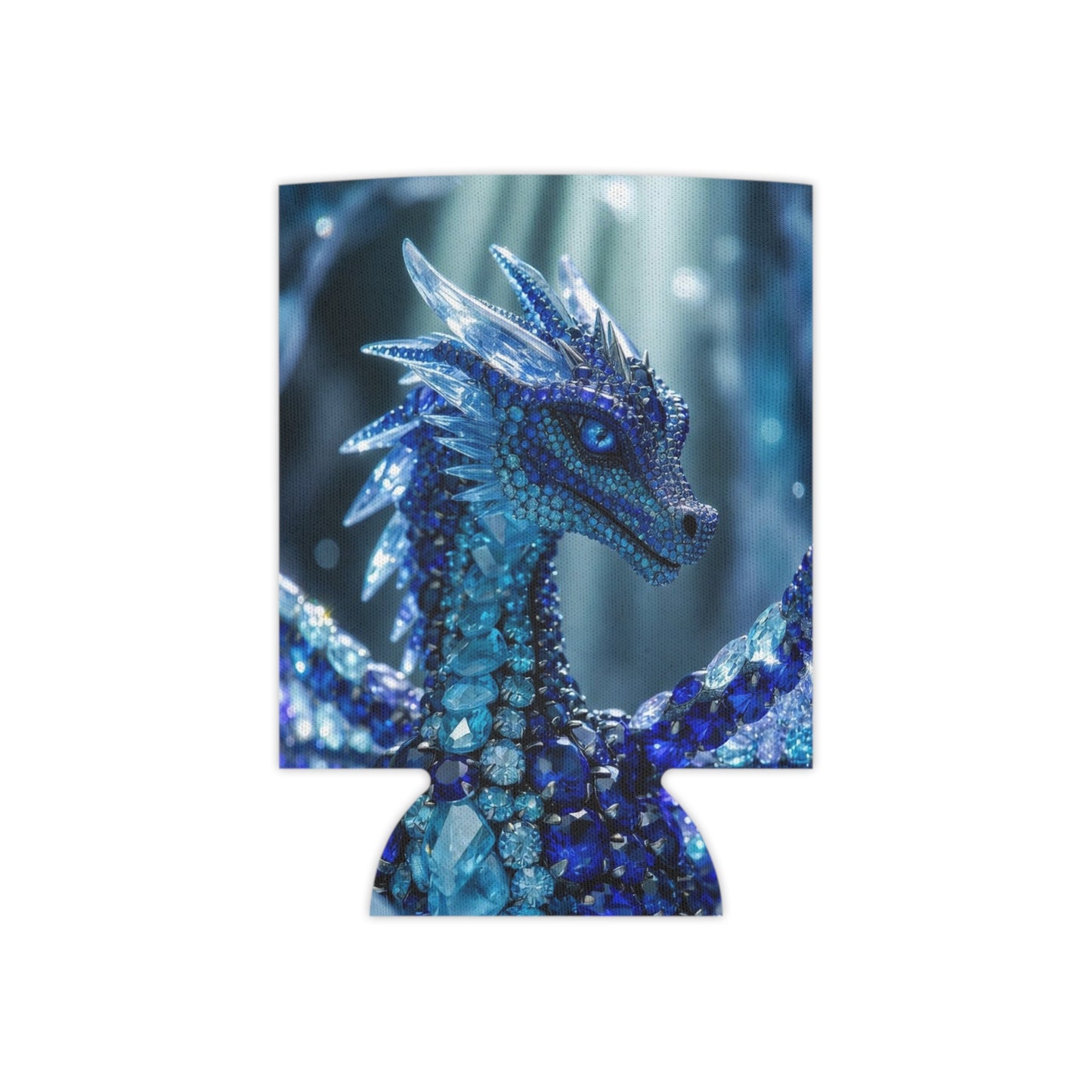 Blue Crystal Dragon Can Cooler – Insulated Beverage Koozie