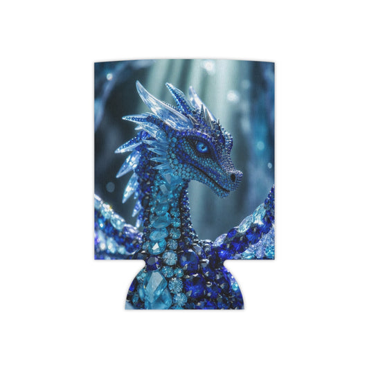 Blue Crystal Dragon Can Cooler – Insulated Beverage Koozie